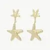 Tauche ein in die Welt der Meeresmagie mit den goldglänzenden Sternenohrhängern von Meeres-Charme! Stell dir vor, wie diese Ohrhänger sanft an deinen Ohren baumeln: Eine kleinere Seestern-Figur schmückt das Ohrläppchen, während eine größere darunter frei schwingt. Die aufwendige, strukturierte Oberfläche fängt das Licht perfekt ein und verleiht Ihnen einen Hauch sommerlicher Eleganz. Ergänze deinen Look mit diesem trendigen Highlight und zeige der Welt deinen lässigen Stil!.