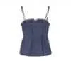 Dein neues Lieblingsstück wartet auf dich: Unser Denim-Top! Luftig, lässig und einfach immer ein Hingucker – mit verstellbaren Spaghettiträgern passt es sich perfekt an dich an. Der verspielte Rüschen-Ausschnitt und die angesagte gesmokte Taille schmeicheln Ihrer Figur, während der sanft ausgestellte Saum für eine entspannte Atmosphäre sorgt. Kombiniere es zu Jeans, Shorts oder Röcken – dieses Top macht jedes Outfit zum Sommer-Highlight. Bereit zu glänzen?.