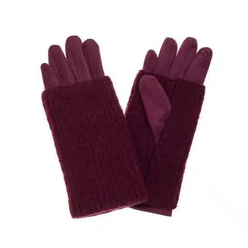 Entdecke die maroonfarbenen Rosalind Handschuhe mit angesagten Rippbündchen - dein Must-have für stylische Wärme!.