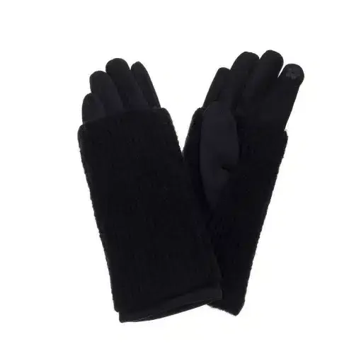 Entdecke die Rosalind Handschuhe in Schwarz - mit stylischem Strukturmuster. Verleihe deinem Look das perfekte Finish!.