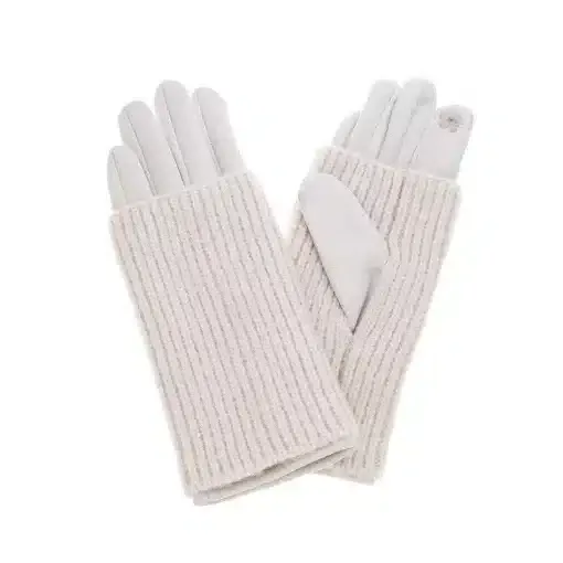 Entdecke, wie cool du bist: Zieh die weißen Rosalind Handschuhe an - modernes Design und kuschelige Wärme für deinen Look!.