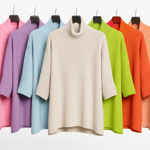 Entdecke deinen Style: Sieben Seven Élégance Classique Pullover in Trendfarben warten ordentlich auf stylischen schwarzen Bügeln auf dich!.