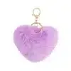 Hol dir diesen flauschigen, lilafarbenen Herz-Anhänger - mit goldener Schnalle und Schlüsselring, perfekt für deinen Style!.