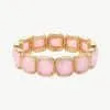 Erlebe modernen Luxus: Tragen Sie dieses goldene Armband mit stylisch eingefassten, pinken Edelsteinen als ausdrucksstarkes Statement!.