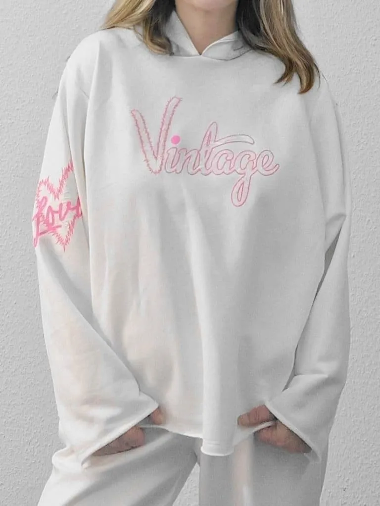 Zieh dir diesen angesagten weißen Hoodie an - 