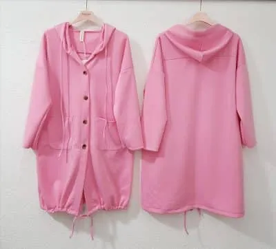 Entdecke deine neue Butterfeel Premium Jacke: Zwei rosa Kapuzenmäntel mit Taschen, ultraweich - stylisch von vorne und hinten!.