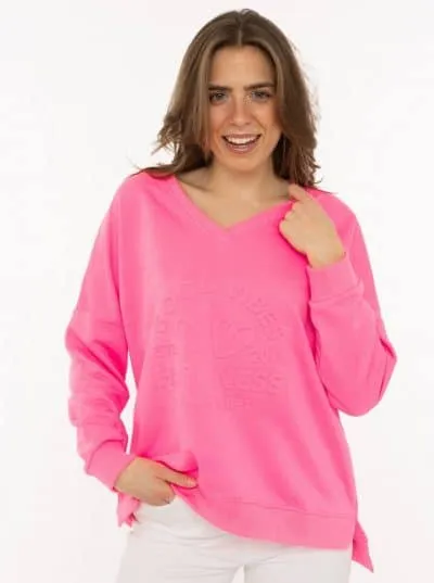 Zieh dein strahlendes Pink-Sweatshirt mit 