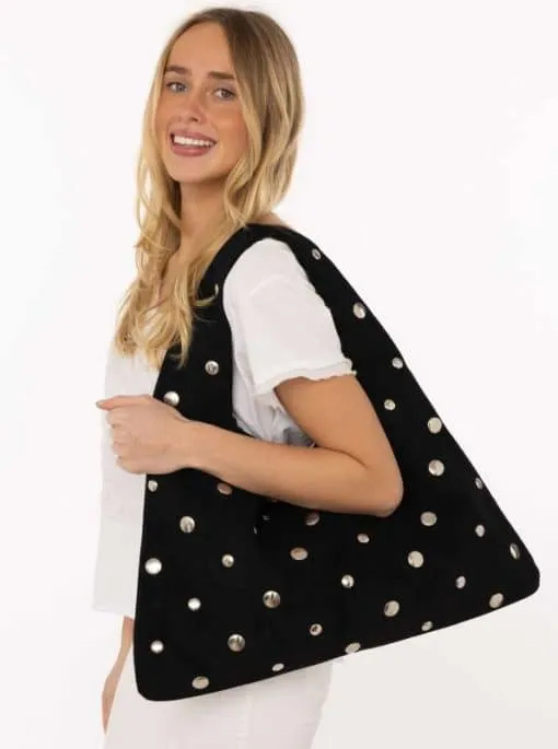 Strahle in Weiß und trage den Velour Shopper 