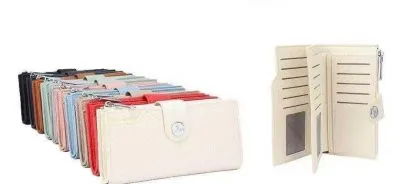 Home PurePocket Geldbörse: Vielfältige Farbauswahl und offene Ansicht des Designs für Karten und Ausweis.