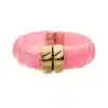 Trage dieses Statement-Armband: Chunky Pink mit glänzenden Gold-Details und Verschluss - dein Must-have für angesagte Styles!.