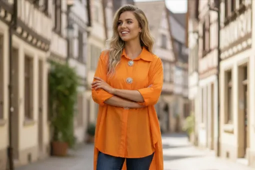 hemdbluse „icon“ mit schmuckknöpfen