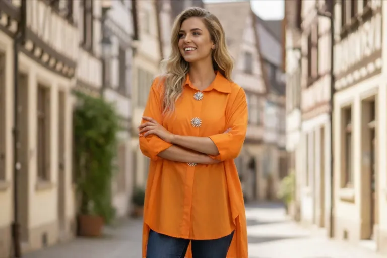 hemdbluse „icon“ mit schmuckknöpfen