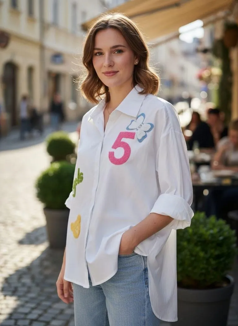 „lucky five“ hemdbluse