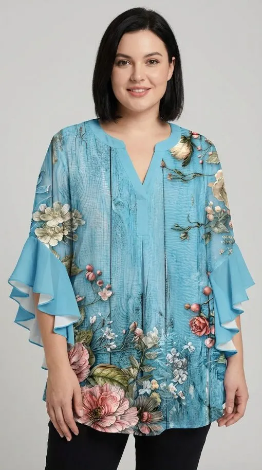 petrol bloom tunikabluse
