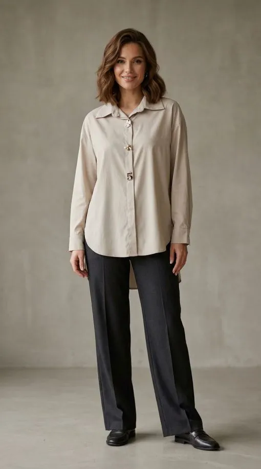 hemdbluse „icon“ mit schmuckknöpfen