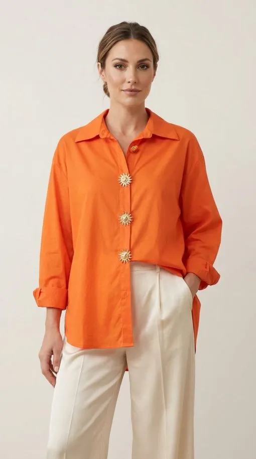 hemdbluse „icon“ mit schmuckknöpfen