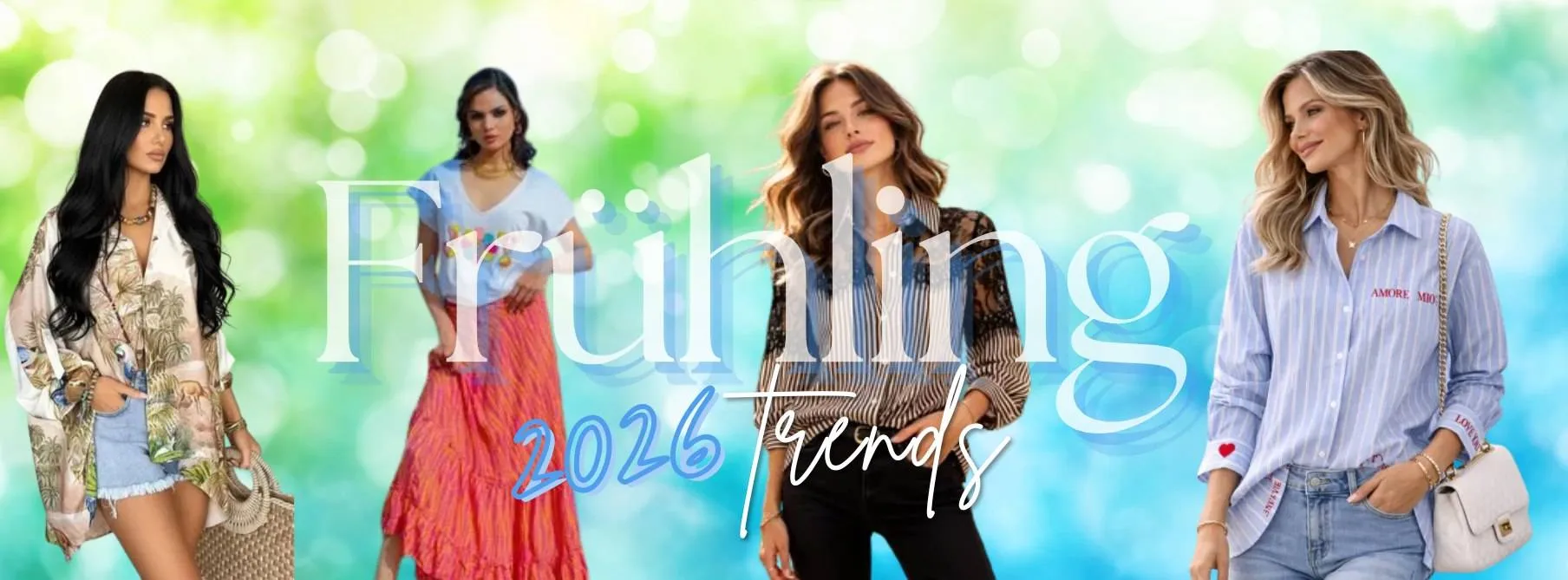 Frühlingstrends 2026: Aktuelle Mode für Damen. Blusen, Röcke & mehr. Jetzt die neuesten Frühlingslooks entdecken!