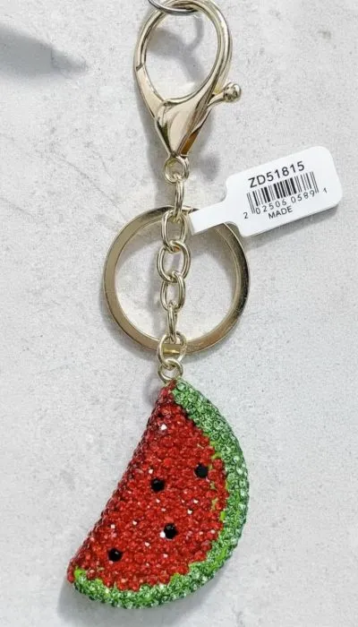 Home Funkelnde Melone Schlüsselanhänger: Süßer Taschenanhänger in Melonendesign, ideal als Accessoire.