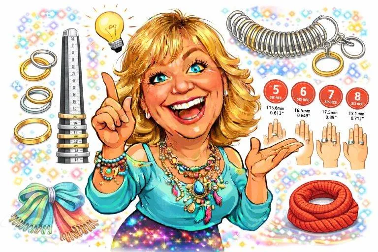 Ring Grössentabelle: Frau erklärt Ringgrößen mit Ringmaß, Ring Dorn, Ringe. Finden Sie Ihre Ringgröße einfach!