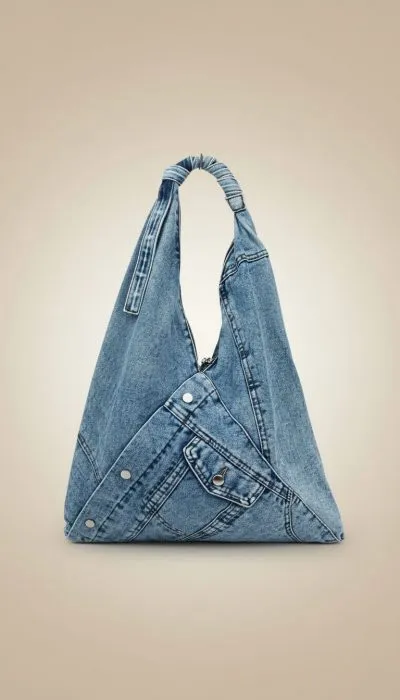 denim drift hobo bag